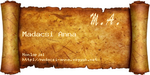 Madacsi Anna névjegykártya